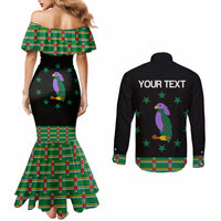 Personalized Dominica Sisserou Parrot Simple Style Couples Matching Mermaid Dress and Long Sleeve Button Shirt