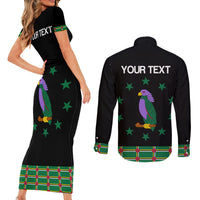 Personalized Dominica Sisserou Parrot Simple Style Couples Matching Short Sleeve Bodycon Dress and Long Sleeve Button Shirt LT9 - Wonder Print Shop