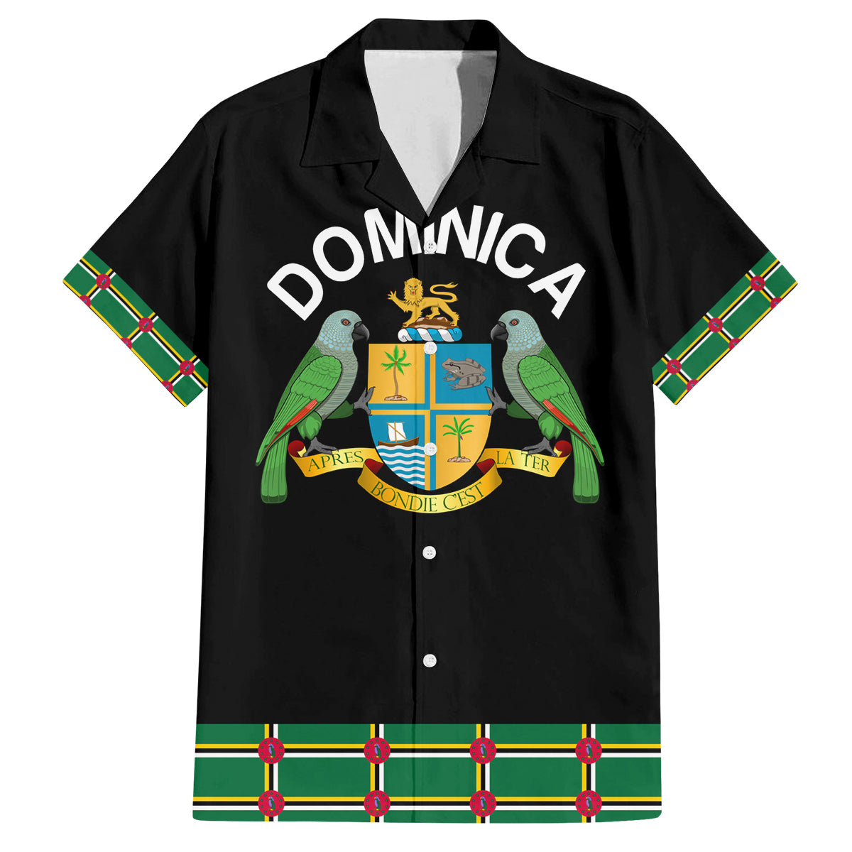 Personalized Dominica Sisserou Parrot Simple Style Family Matching Tank Maxi Dress and Hawaiian Shirt - Wonder Print Shop