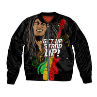 Legend Bob Get Up Stand Up Bomber Jacket Reggae Multicolored LT9 - Wonder Print Shop