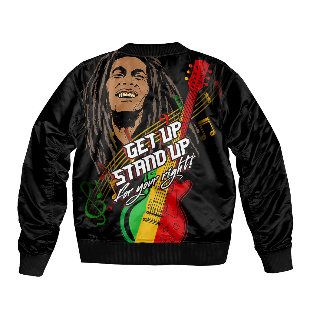 Legend Bob Get Up Stand Up Bomber Jacket Reggae Multicolored LT9 - Wonder Print Shop