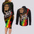 Legend Bob Get Up Stand Up Couples Matching Long Sleeve Bodycon Dress and Long Sleeve Button Shirt Reggae Multicolored LT9 - Wonder Print Shop