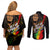 Legend Bob Get Up Stand Up Couples Matching Off Shoulder Short Dress and Long Sleeve Button Shirt Reggae Multicolored LT9 - Wonder Print Shop