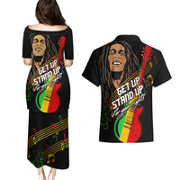 Legend Bob Get Up Stand Up Couples Matching Puletasi and Hawaiian Shirt Reggae Multicolored LT9 - Wonder Print Shop