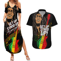 Legend Bob Get Up Stand Up Couples Matching Summer Maxi Dress and Hawaiian Shirt Reggae Multicolored LT9 - Wonder Print Shop