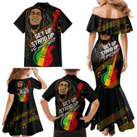 Legend Bob Get Up Stand Up Family Matching Mermaid Dress and Hawaiian Shirt Reggae Multicolored LT9 - Wonder Print Shop