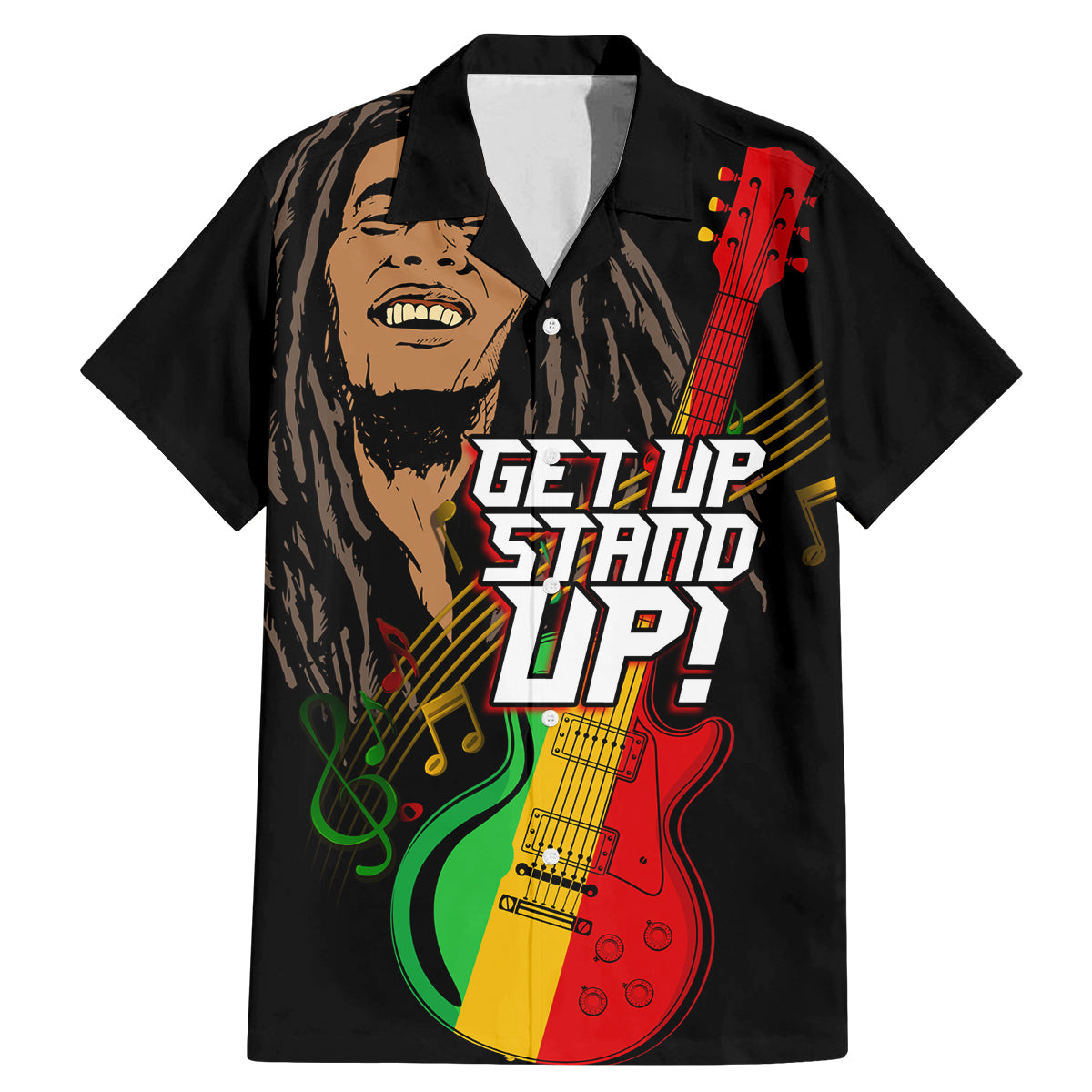 Legend Bob Get Up Stand Up Family Matching Mermaid Dress and Hawaiian Shirt Reggae Multicolored LT9 - Wonder Print Shop