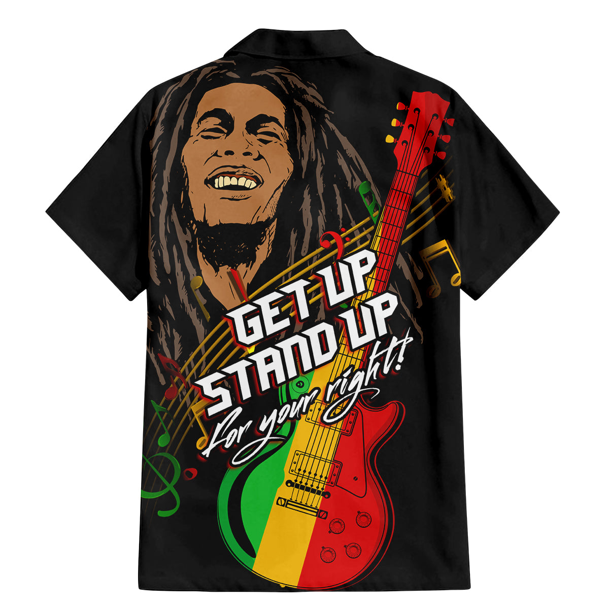 Legend Bob Get Up Stand Up Family Matching Mermaid Dress and Hawaiian Shirt Reggae Multicolored LT9 - Wonder Print Shop