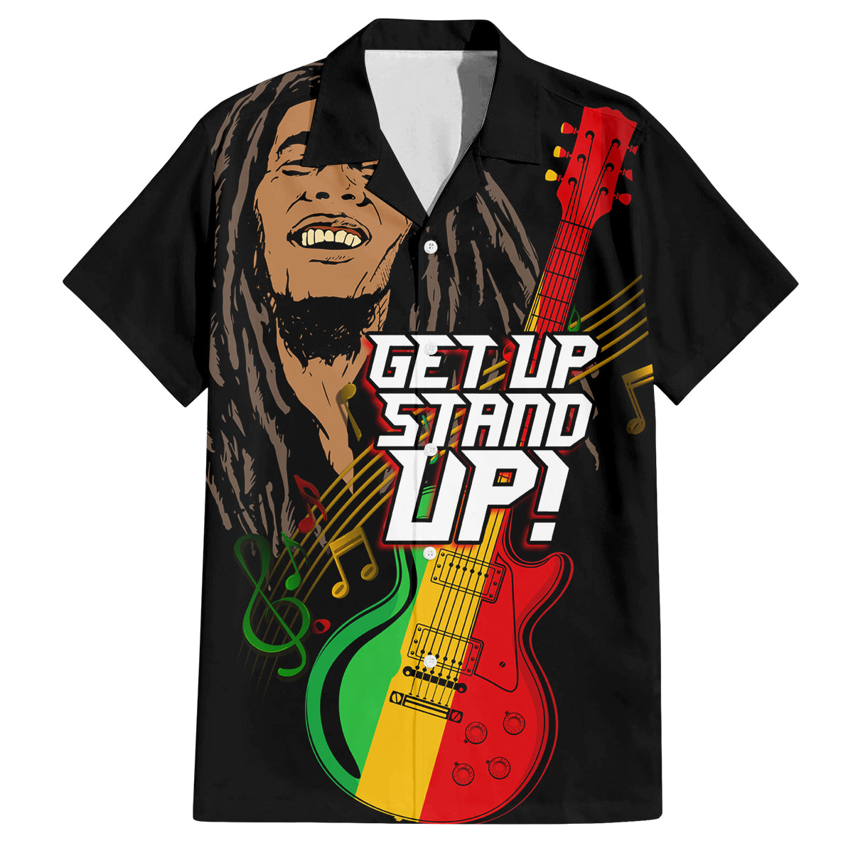 Legend Bob Get Up Stand Up Family Matching Summer Maxi Dress and Hawaiian Shirt Reggae Multicolored - Wonder Print Shop
