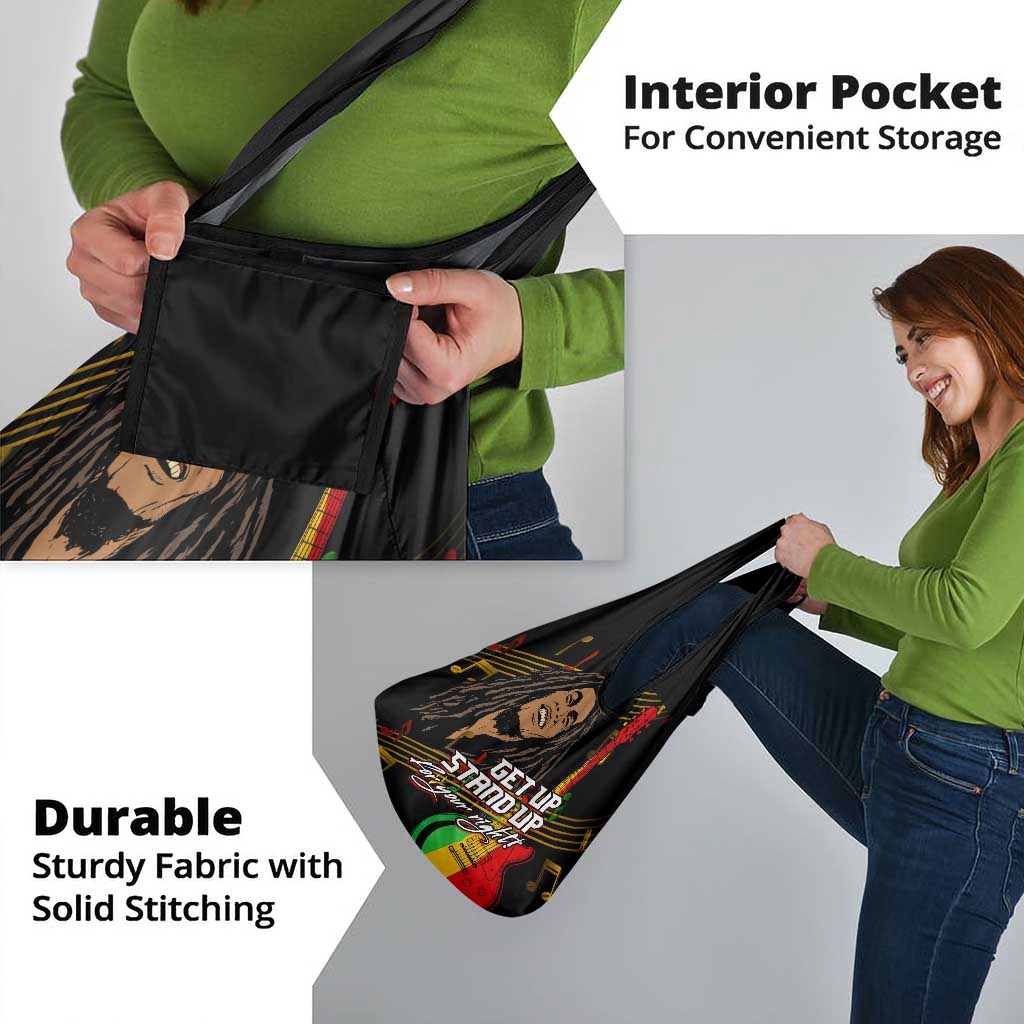 Bob Marley Get Up Stand Up Grocery Bag Reggae Multicolored