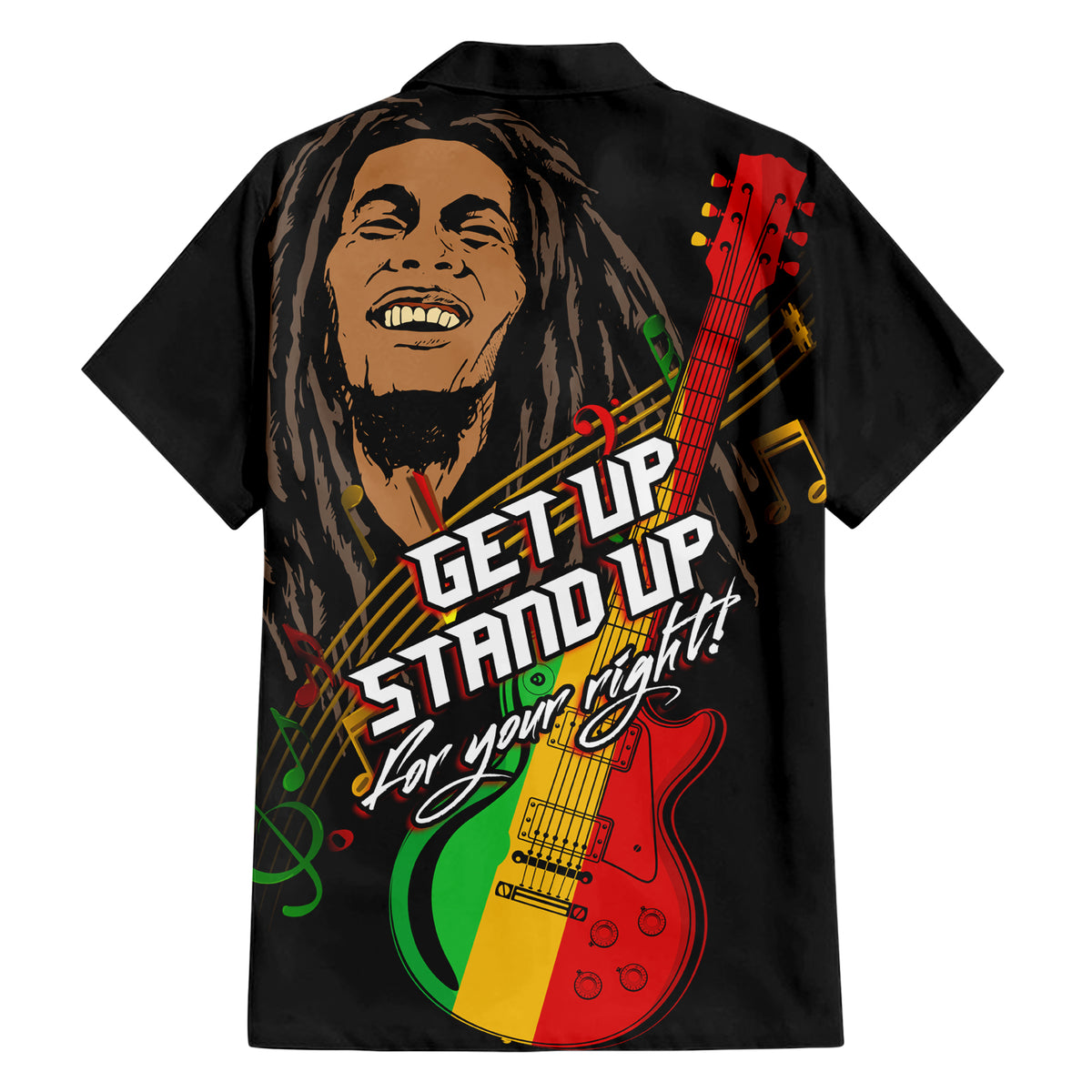 Legend Bob Get Up Stand Up Hawaiian Shirt Reggae Multicolored - Wonder Print Shop
