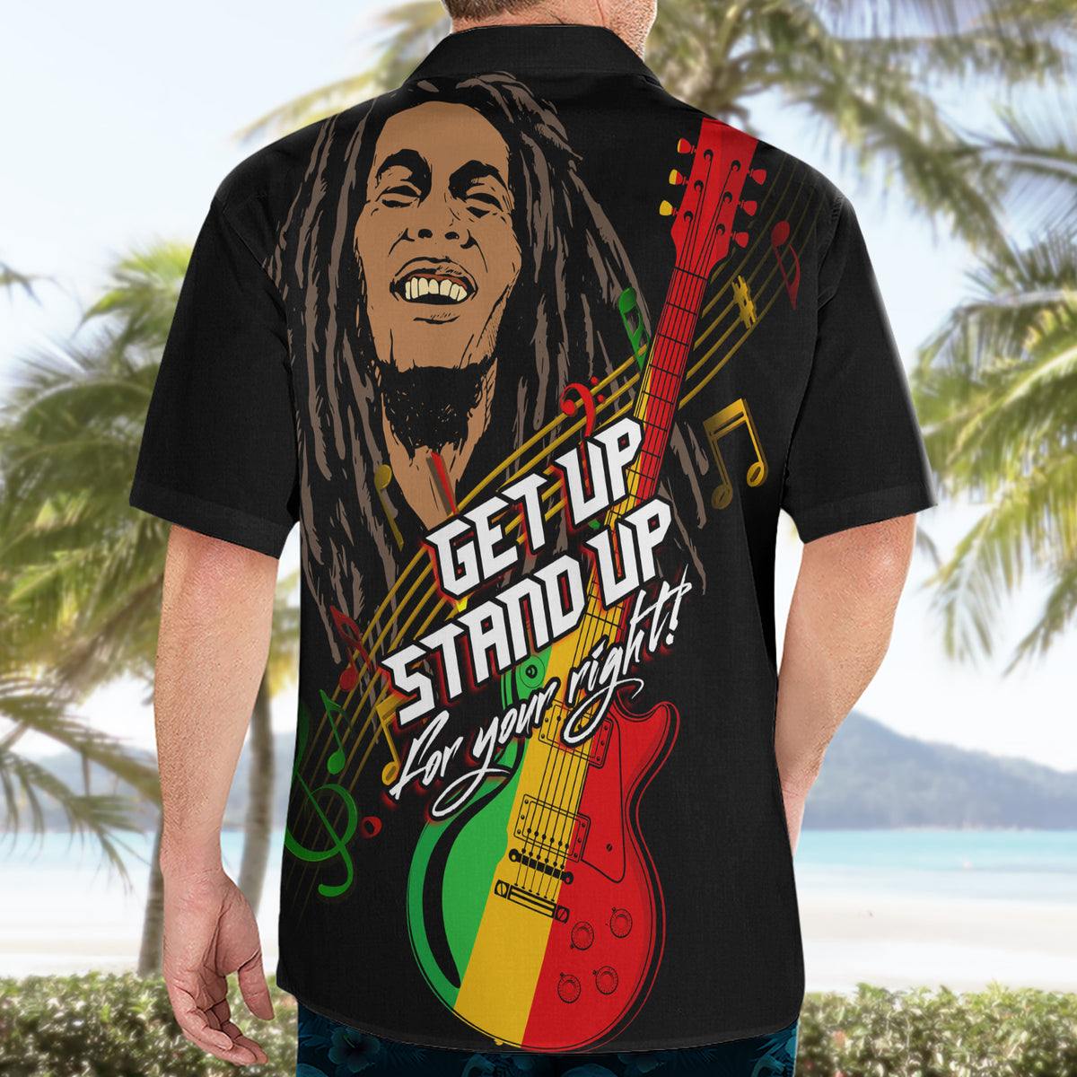 Legend Bob Get Up Stand Up Hawaiian Shirt Reggae Multicolored - Wonder Print Shop