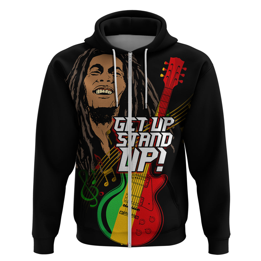 Legend Bob Get Up Stand Up Hoodie Reggae Multicolored - Wonder Print Shop