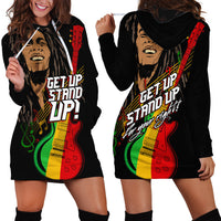 Legend Bob Get Up Stand Up Hoodie Dress Reggae Multicolored - Wonder Print Shop