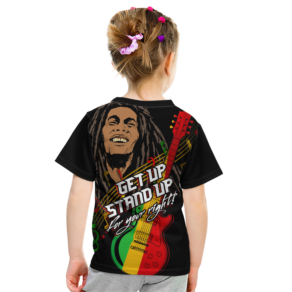 Legend Bob Get Up Stand Up Kid T Shirt Reggae Multicolored - Wonder Print Shop