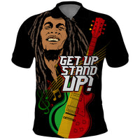 Legend Bob Get Up Stand Up Polo Shirt Reggae Multicolored - Wonder Print Shop