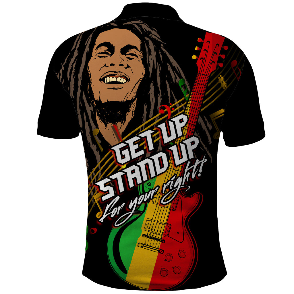 Legend Bob Get Up Stand Up Polo Shirt Reggae Multicolored - Wonder Print Shop
