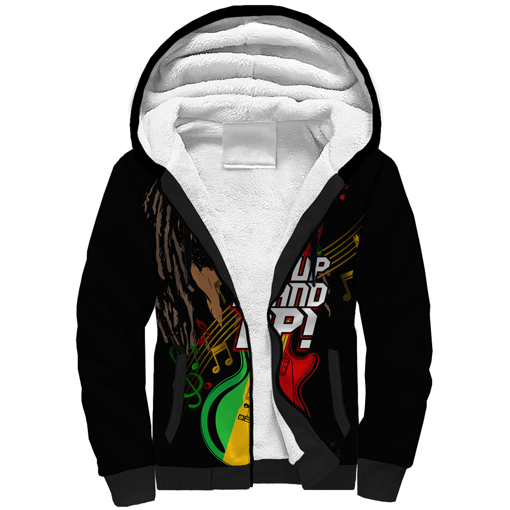 Legend Bob Get Up Stand Up Sherpa Hoodie Reggae Multicolored - Wonder Print Shop