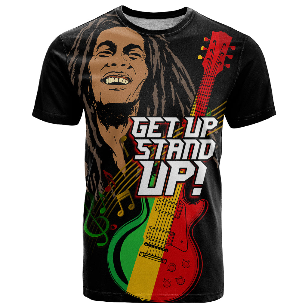 Legend Bob Get Up Stand Up T Shirt Reggae Multicolored - Wonder Print Shop