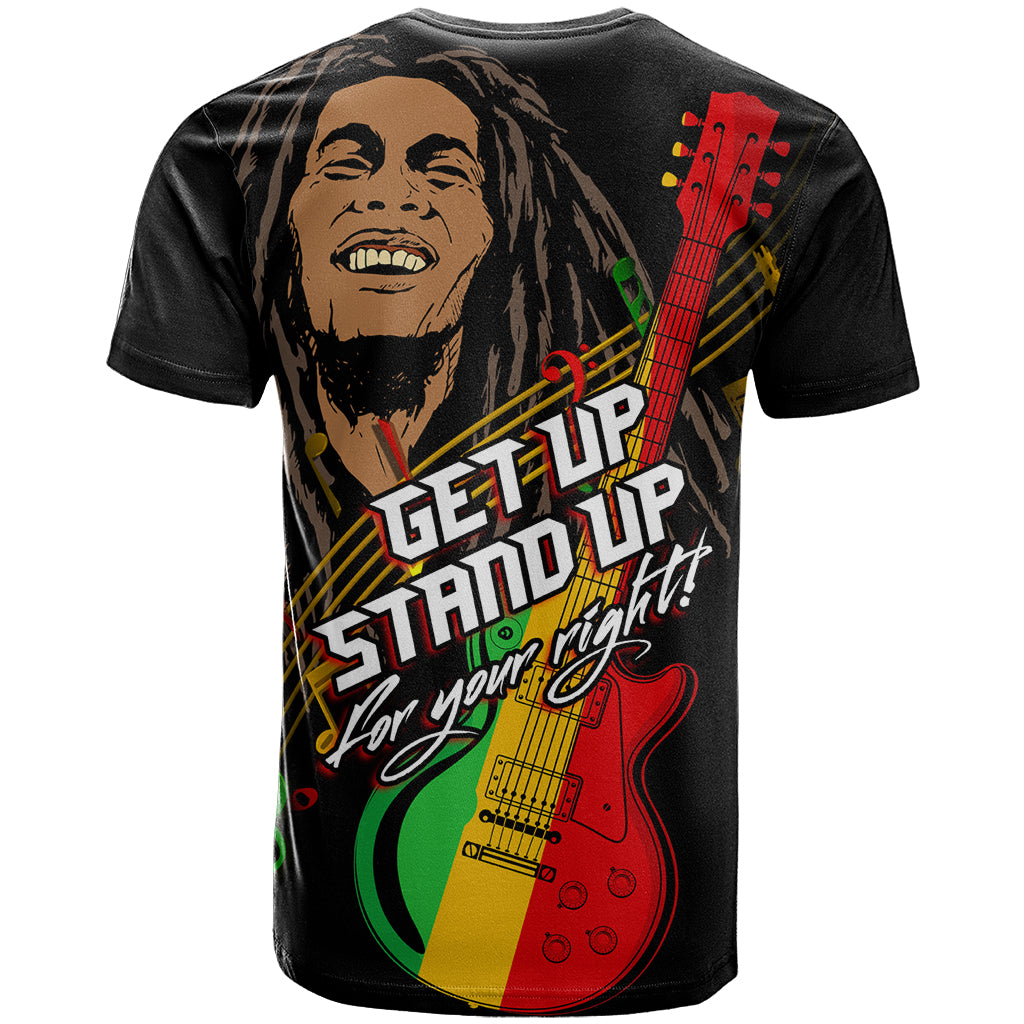 Legend Bob Get Up Stand Up T Shirt Reggae Multicolored - Wonder Print Shop