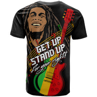 Legend Bob Get Up Stand Up T Shirt Reggae Multicolored - Wonder Print Shop
