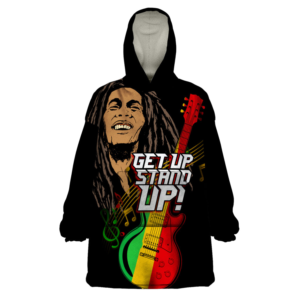 Legend Bob Get Up Stand Up Wearable Blanket Hoodie Reggae Multicolored - Wonder Print Shop