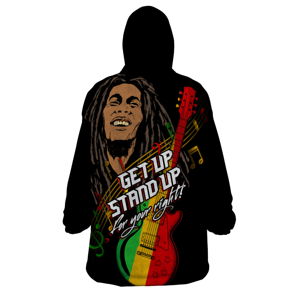Legend Bob Get Up Stand Up Wearable Blanket Hoodie Reggae Multicolored - Wonder Print Shop
