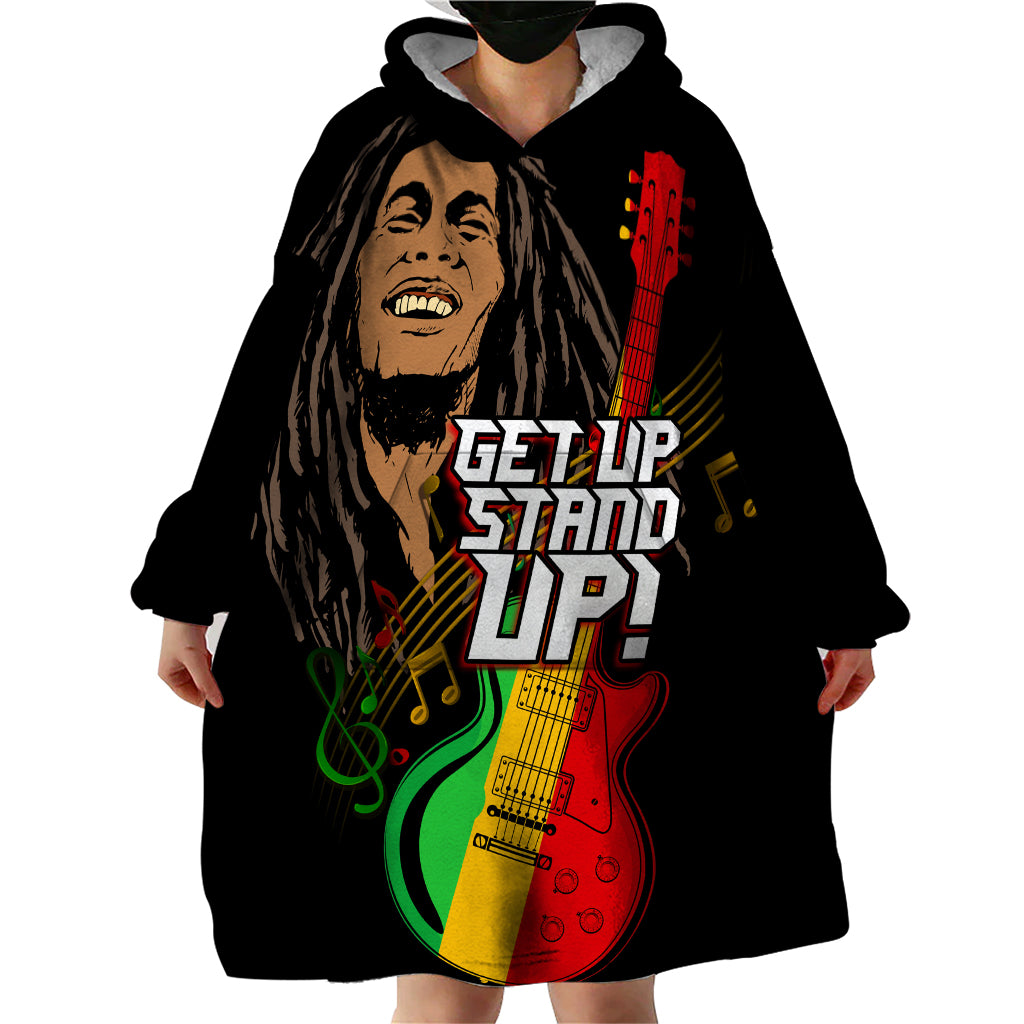 Legend Bob Get Up Stand Up Wearable Blanket Hoodie Reggae Multicolored - Wonder Print Shop