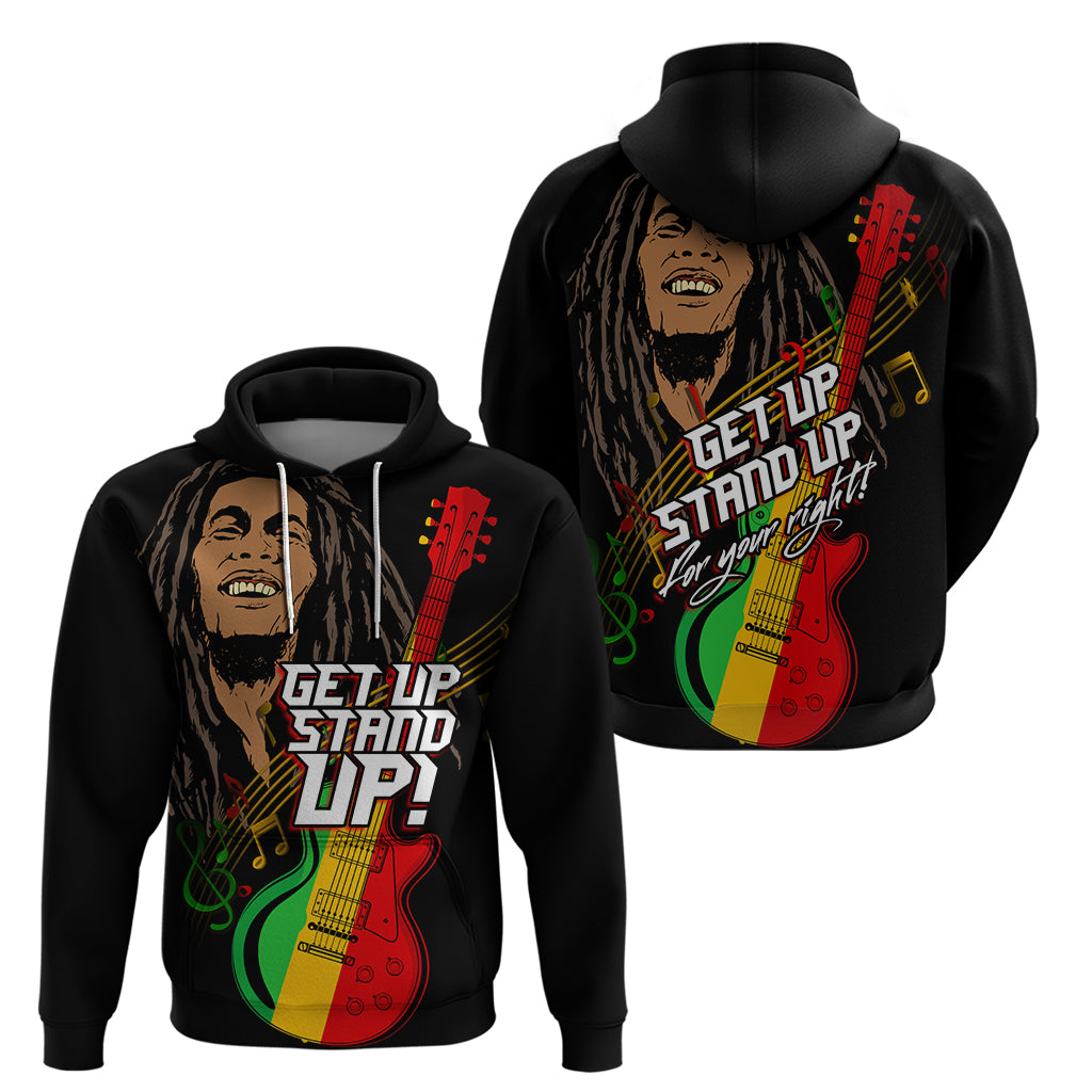 Legend Bob Get Up Stand Up Zip Hoodie Reggae Multicolored - Wonder Print Shop