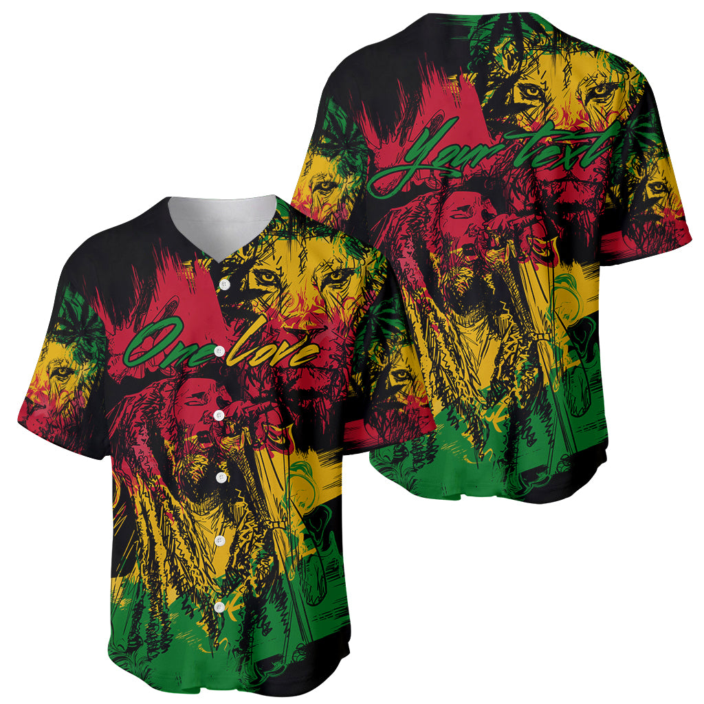 Rastafarian Lion Legend Bob Baseball Jersey Reggae Festival Sketch Portrait LT9 - Wonder Print Shop