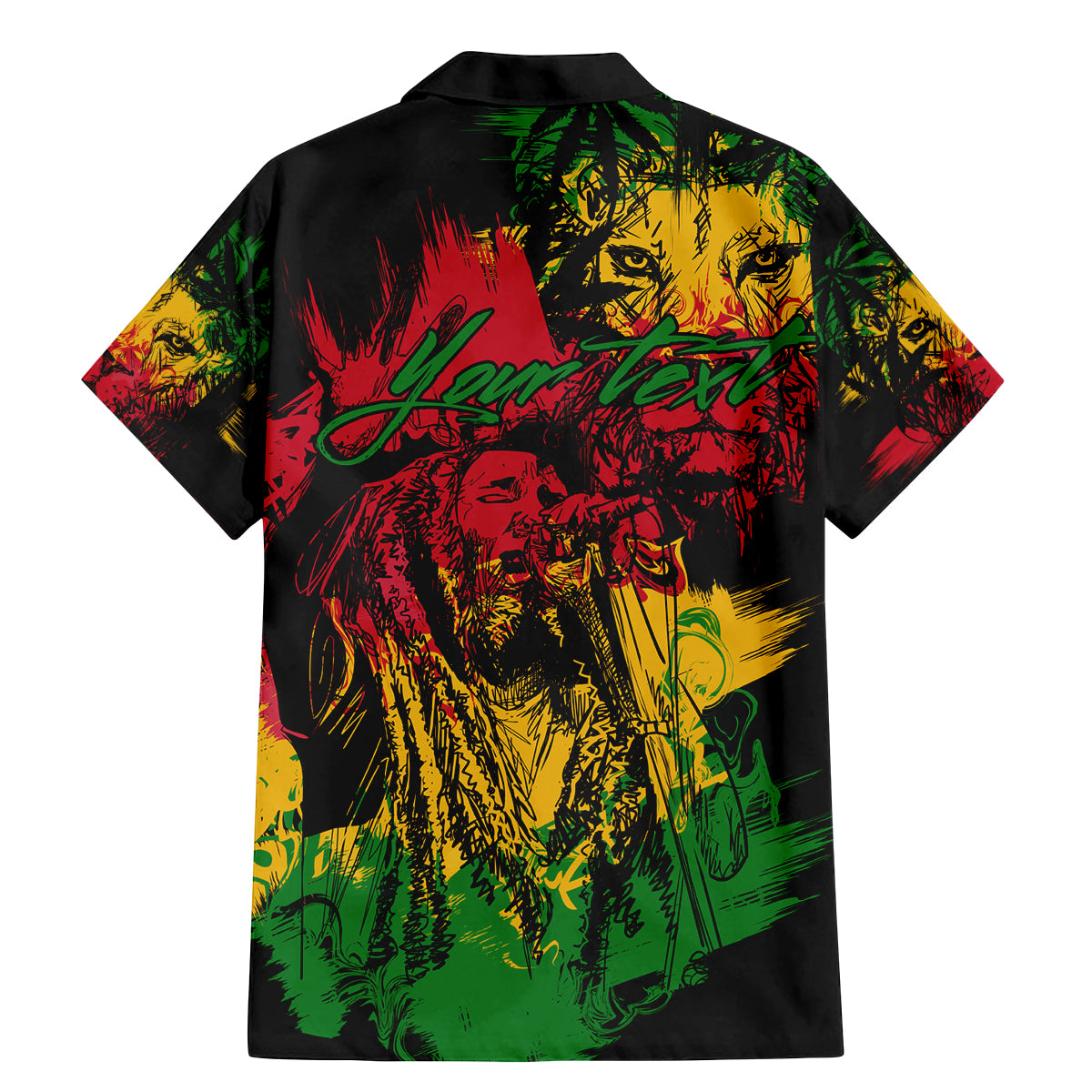 Rastafarian Lion Legend Bob Family Matching Mermaid Dress and Hawaiian Shirt Reggae Festival Sketch Portrait LT9 - Wonder Print Shop