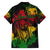 Rastafarian Lion Legend Bob Family Matching Off Shoulder Short Dress and Hawaiian Shirt Reggae Festival Sketch Portrait LT9 - Wonder Print Shop
