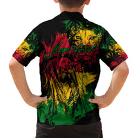 Rastafarian Lion Legend Bob Family Matching Summer Maxi Dress and Hawaiian Shirt Reggae Festival Sketch Portrait - Wonder Print Shop