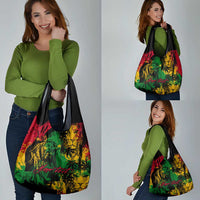 Rastafarian Lion Bob Marley Grocery Bag Reggae Festival Sketch Portrait