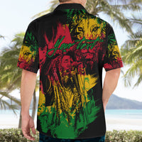 Rastafarian Lion Legend Bob Hawaiian Shirt Reggae Festival Sketch Portrait - Wonder Print Shop