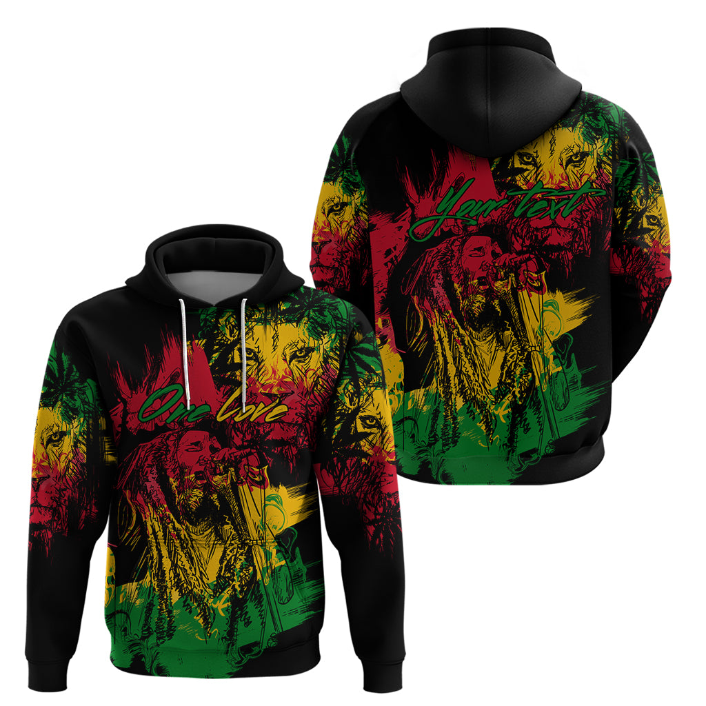Rastafarian Lion Legend Bob Hoodie Reggae Festival Sketch Portrait - Wonder Print Shop