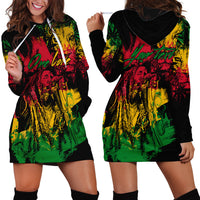Rastafarian Lion Legend Bob Hoodie Dress Reggae Festival Sketch Portrait - Wonder Print Shop