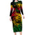 Rastafarian Lion Legend Bob Long Sleeve Bodycon Dress Reggae Festival Sketch Portrait - Wonder Print Shop