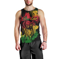 Rastafarian Lion Legend Bob Men Tank Top Reggae Festival Sketch Portrait - Wonder Print Shop