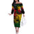 Rastafarian Lion Legend Bob Off The Shoulder Long Sleeve Dress Reggae Festival Sketch Portrait - Wonder Print Shop