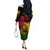 Rastafarian Lion Legend Bob Off The Shoulder Long Sleeve Dress Reggae Festival Sketch Portrait - Wonder Print Shop