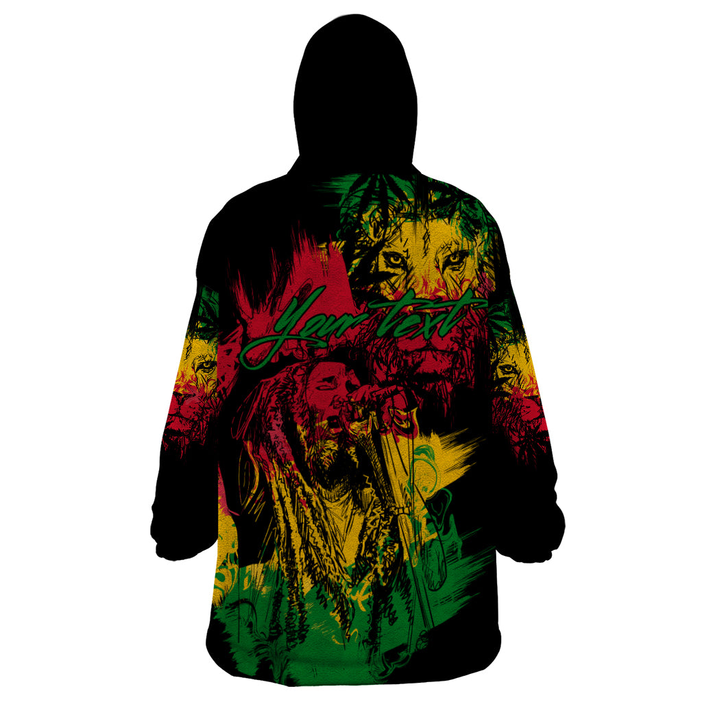 Rastafarian Lion Legend Bob Wearable Blanket Hoodie Reggae Festival Sketch Portrait - Wonder Print Shop