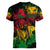 Rastafarian Lion Legend Bob Women V Neck T Shirt Reggae Festival Sketch Portrait - Wonder Print Shop