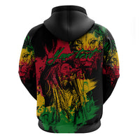 Rastafarian Lion Legend Bob Zip Hoodie Reggae Festival Sketch Portrait - Wonder Print Shop