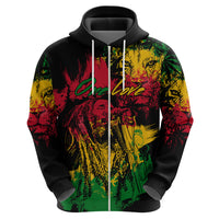 Rastafarian Lion Legend Bob Zip Hoodie Reggae Festival Sketch Portrait - Wonder Print Shop