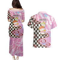 Personalized Japanese Kawaii Sushi Roll Couples Matching Puletasi and Hawaiian Shirt Wagara Palaka Pattern
