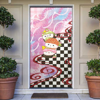 Personalized Japanese Kawaii Sushi Roll Door Cover Wagara Palaka Pattern