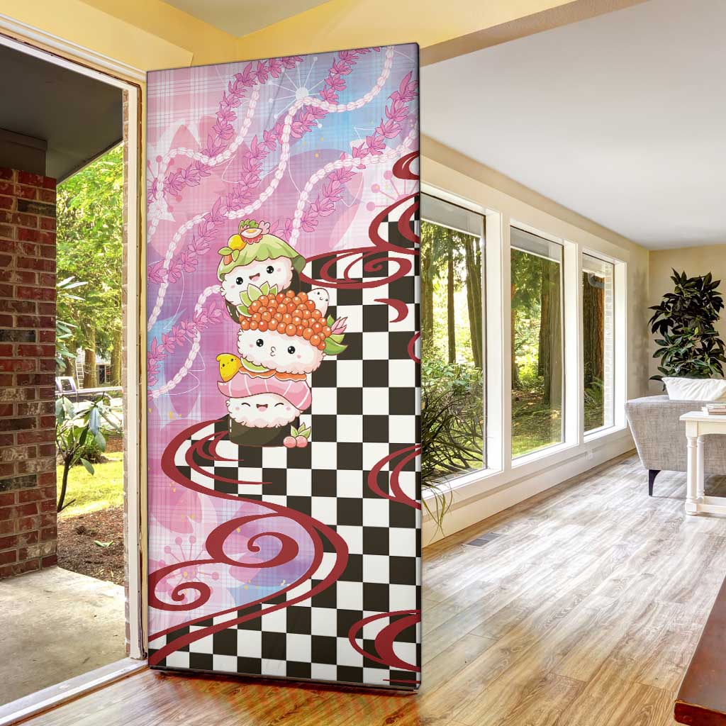 Personalized Japanese Kawaii Sushi Roll Door Cover Wagara Palaka Pattern