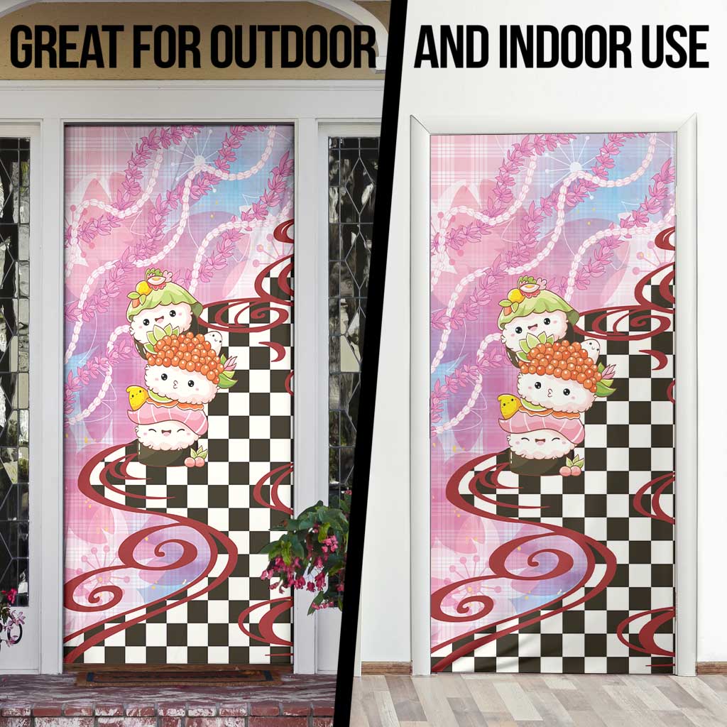 Personalized Japanese Kawaii Sushi Roll Door Cover Wagara Palaka Pattern
