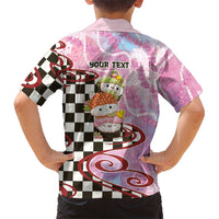 Personalized Japanese Kawaii Sushi Roll Family Matching Long Sleeve Bodycon Dress and Hawaiian Shirt Wagara Palaka Pattern